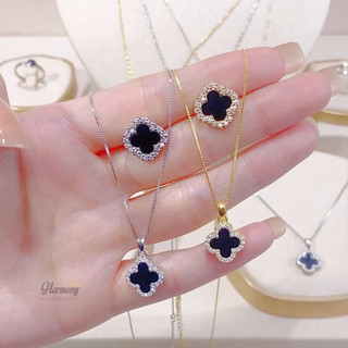  Set bộ trang sức dây chuyền và khuyên tai thiết kế hình cỏ 4 lá Doris 4 | HARMONY ACCESSORIES VC127 + K317 