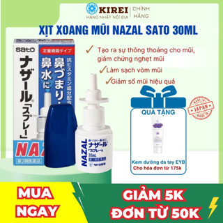 (Date mới) Xịt xoang mũi ngạt mũi Nazal Sato 30ml nội địa Nhật Bản - Kirei  Shop Japan