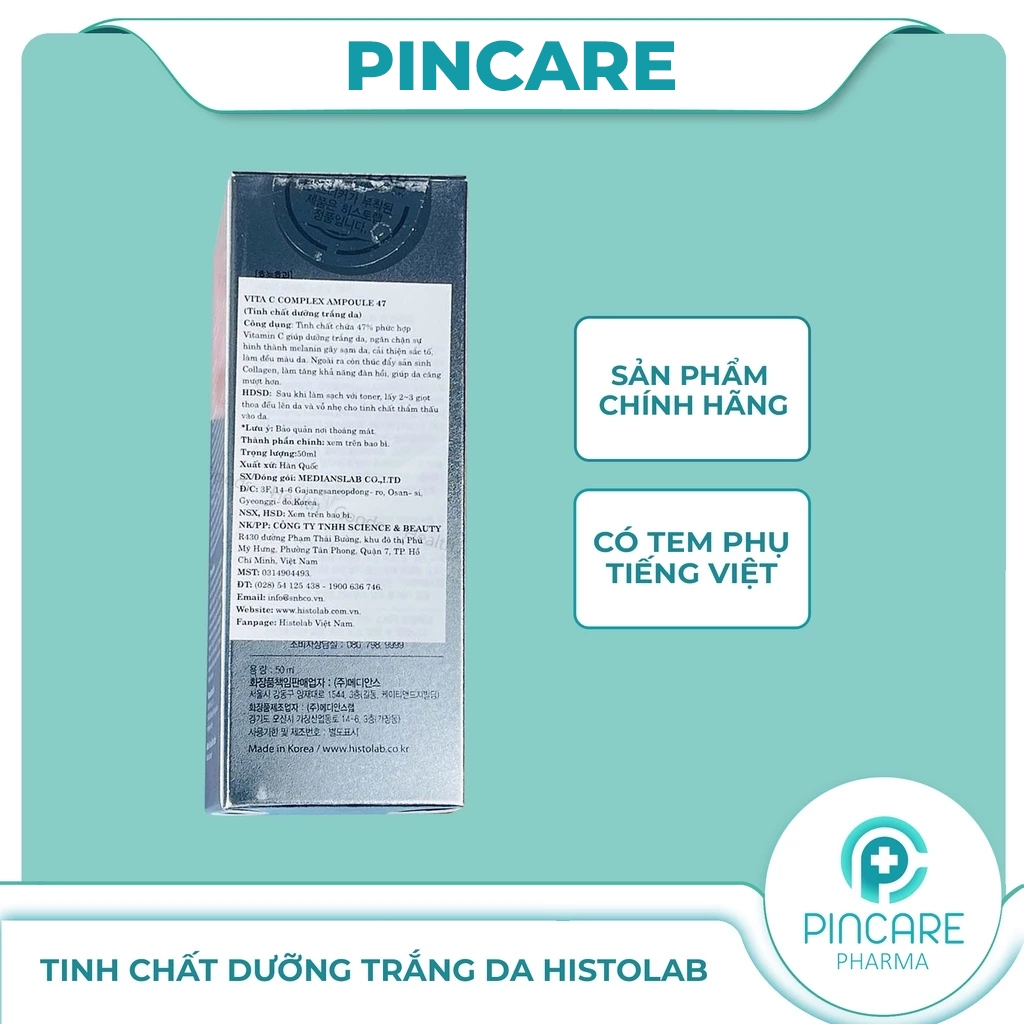 Tinh chất dưỡng trắng da Histolab Vita C Complex Ampoule 47% - Hàng chính hãng - PINCARE Health & Beauty