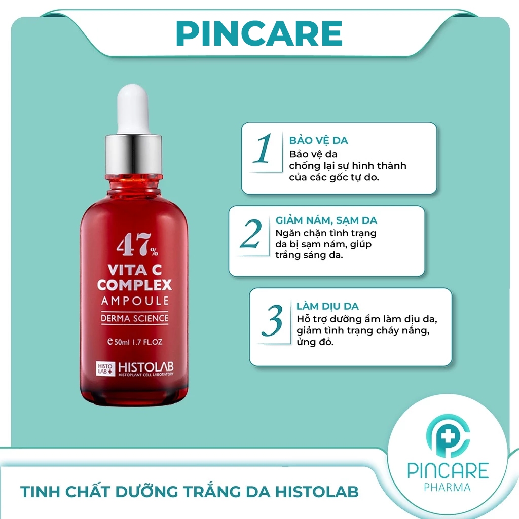 Tinh chất dưỡng trắng da Histolab Vita C Complex Ampoule 47% - Hàng chính hãng - PINCARE Health & Beauty