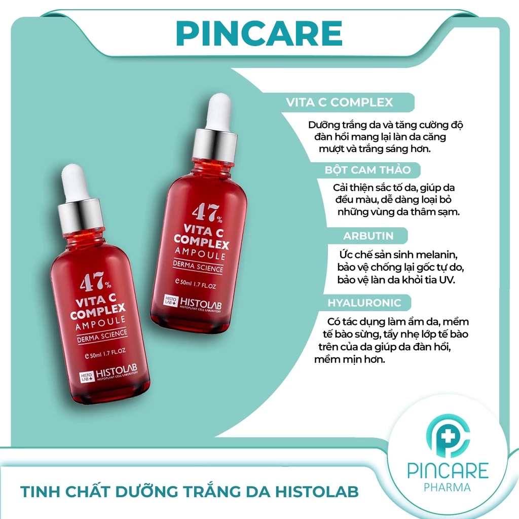 Tinh chất dưỡng trắng da Histolab Vita C Complex Ampoule 47% - Hàng chính hãng - PINCARE Health & Beauty