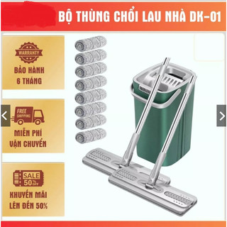 Bộ Cây Lau Nhà Thông Minh, Bộ Chổi Lau Nhà Kèm Thùng 2 Ngăn Tự Vắt Thông Minh Siêu Bền Siêu Sạch