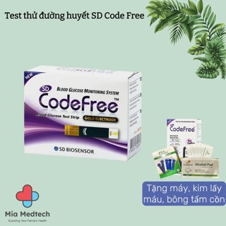  Test Thử Đường Huyết SD Code Free - Hàn Quốc - Que Thử Mạ Vàng - Chính Xác Cao 