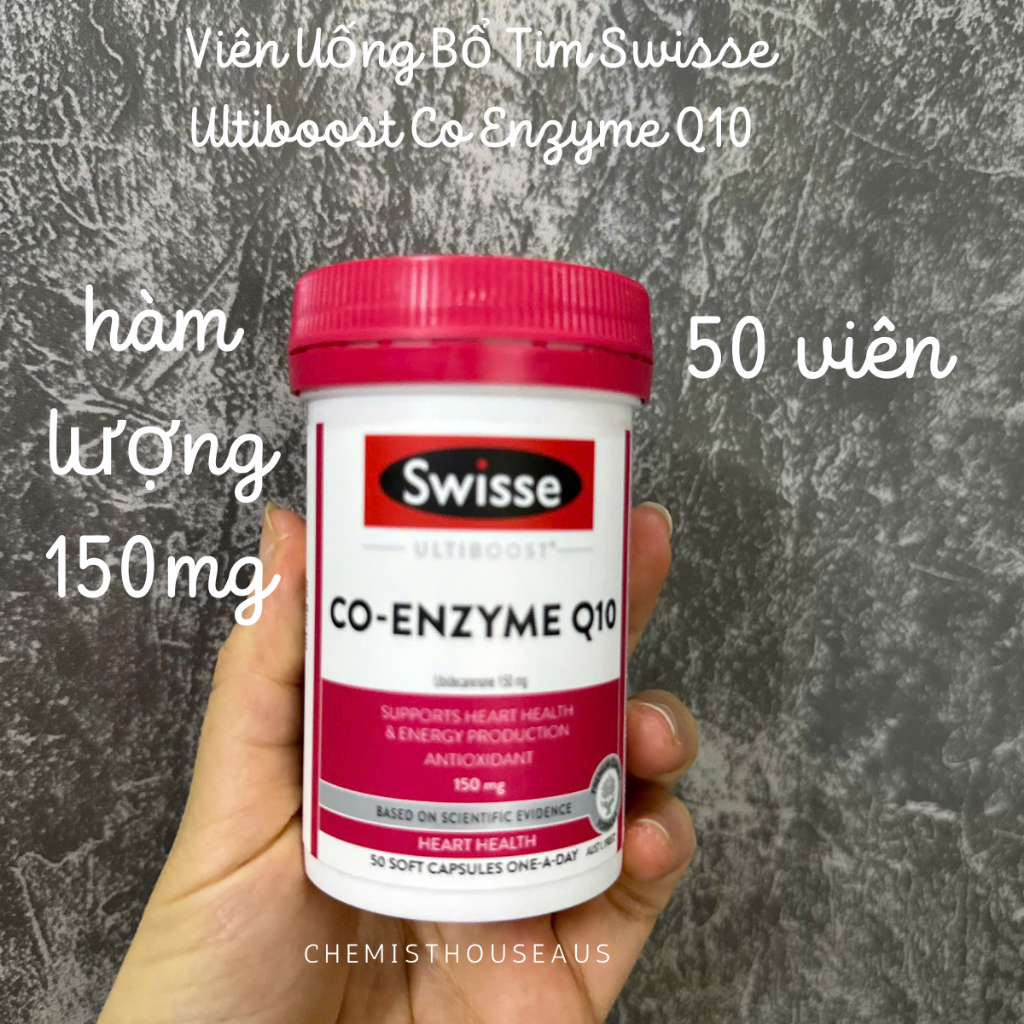 Viên Uống Bổ Tim Swisse Ultiboost Co Enzyme Q10 150mg Chống Oxy Hóa Chống Đ.Quỵ Hỗ Trợ Tim Mạch