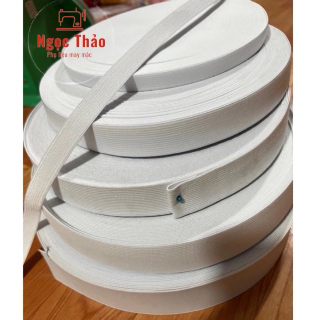 10 mét chun 1cm 1,5cm 2,5cm 3cm 3,5cm 4cm 4,5cm 5cm may quần áo