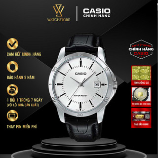 Đồng Hồ Nữ Casio LTP-V004L-7AUDF Màu Trắng Kim Bạc Mặt Kính Khoáng  30mm Chống Nước Dây Da Chính Hãng Casio 