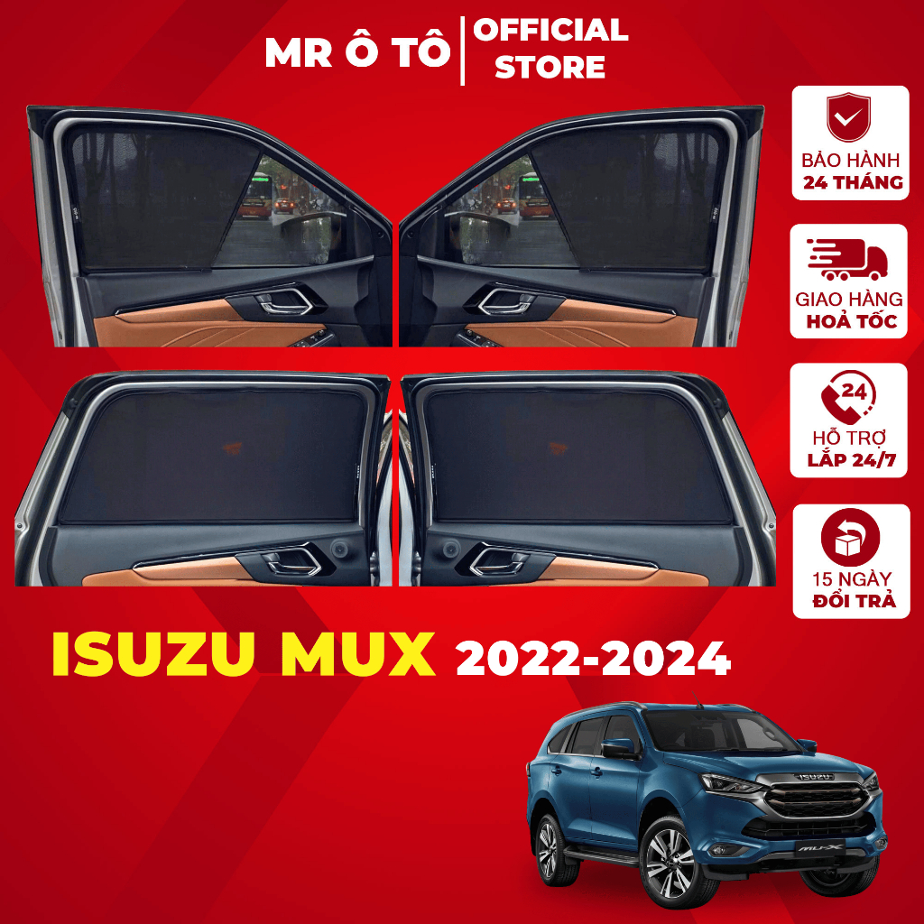 Rèm Che Nắng Xe ISUZU MUX 2022-2023 Loại 1 MR Ô.TÔ Chống Tia UV, Tia Cực Tím  Bảo Hành 2 Năm [ ]