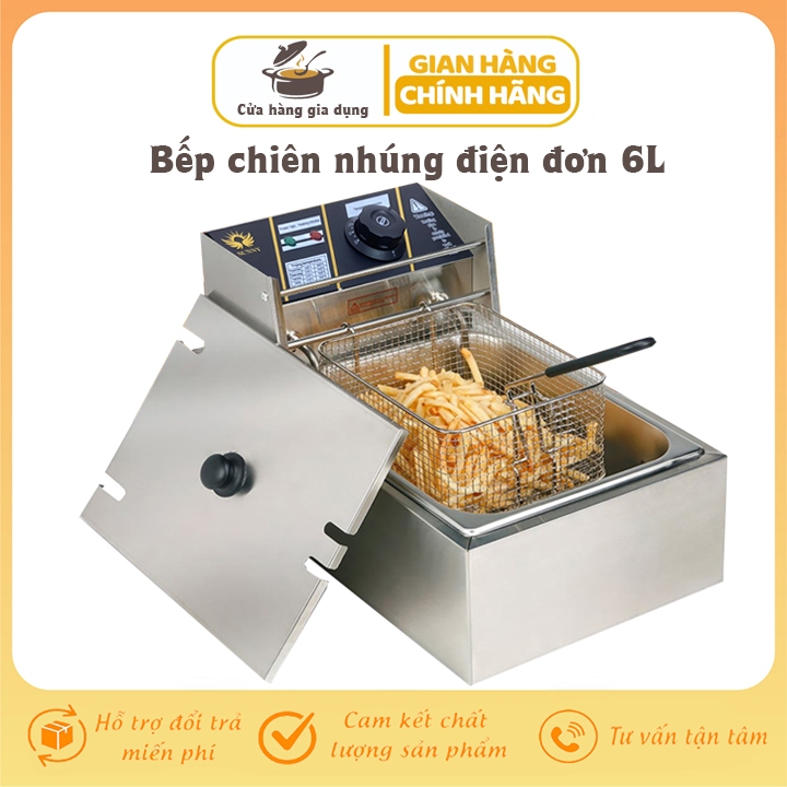 Bếp chiên nhúng điện, bếp chiên ngập dầu dung tích 4L, 6L, 12L SUNNY [BH 12 Tháng]