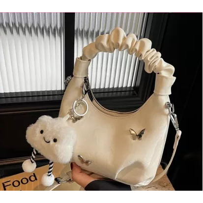 TDC026-Túi Xách Nữ Đeo Chéo Quai Nhúm Da Nhung Hoạ Tiết Cánh Bướm Size 22 Samsora store _KN2700