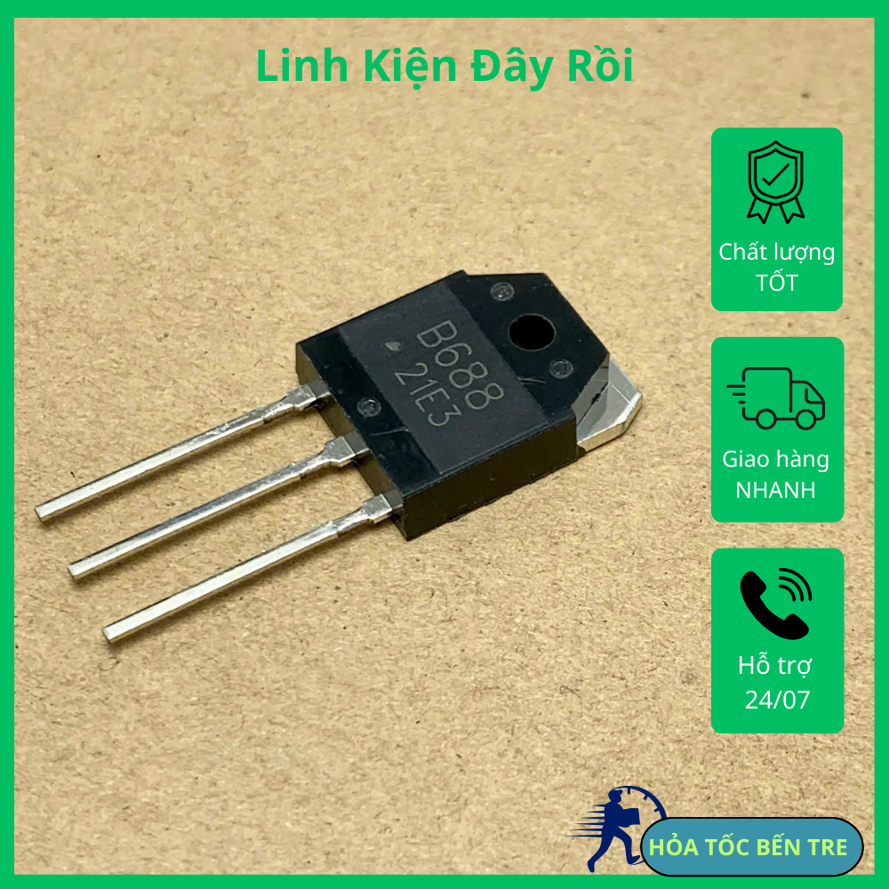 2 cái B688 2SB688 TRANSISTOR 120V 8A 80W TO-3P PNP