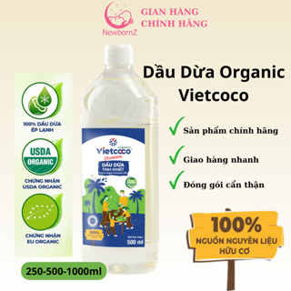 Dầu Dừa Ép Lạnh Tinh Khiết Organic Vietcoco (Chứng Nhận Hữu Cơ USDA) - massage giữ ẩm, nấu ăn