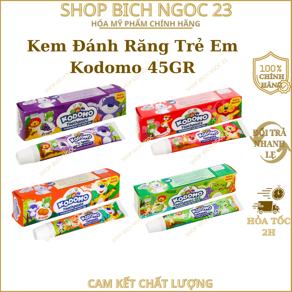 Kem Đánh Răng Trẻ Em Kodomo Kem Đánh Răng Cho Bé Nuốt Được Hàng Chinh Hãng Trọng Lượng 45gr