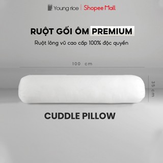 Gối ôm lông vũ nhân tạo YOUNGRICE gối ôm dài nằm ngủ bông gòn hơi tự nhiên mềm mại kích thước 35x100cm