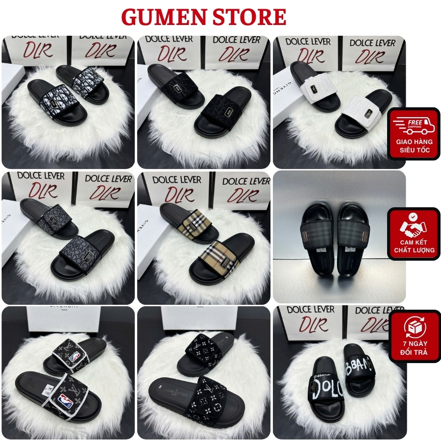 Dép Lê Đì Ô Nam Đế Cao 3 Phân - Dép Quai Ngang Đì Ô Đính Logo