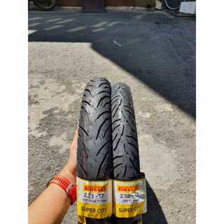 (Giá Shock - Pirelli xài ruột 2.50-17 & 2.75-17) Vỏ lốp xe Pirelli Super City cho xe số bánh căm Wave, Dream, Future...