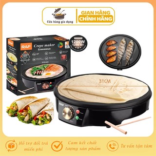  Máy làm bánh crepe pancake nướng bánh tráng điện RAF 1200W khuôn 31cm điều chỉnh nhiệt độ 