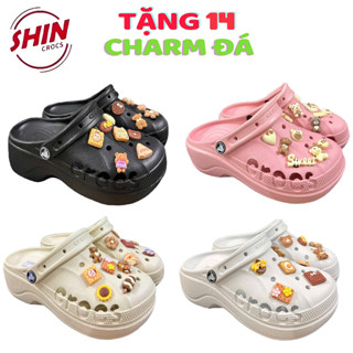 Dép Cross Dập Chữ Đế Cao 5cm,Giày Crocs Nữ Baya Platform Thời Trang Chống Trơn Trượt [ DẬP CHỮ VN ]