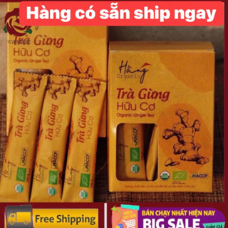 [Tặng 1 gói giấy Fudo bỏ túi ] TRÀ GỪNG HỮU CƠ Hằng Organic hộp 20 gói ( siêu thơm ngon )