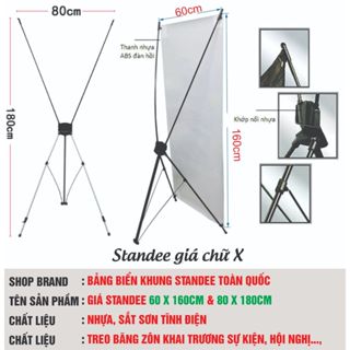 Chân standee chữ X, khung standee x loại thường, loại cường lực