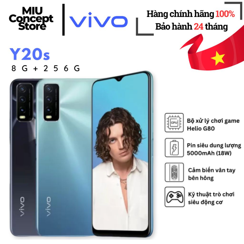Điện thoại thông minh VIVO Y20s | RAM 8GB+ROM 256GB |CHÍNH HÃNG-Máy ảnh trí tuệ nhân tạo 13MP