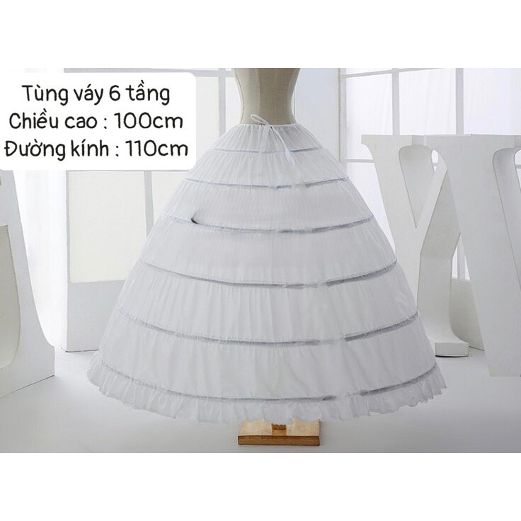 [FREESHIP] Tùng Phồng Cô Dâu Dành Cho Váy Cưới 6 Tầng Thép_Tùng 6 Gọng Làm Phồng Váy Cưới Cô Dâu_Tùn