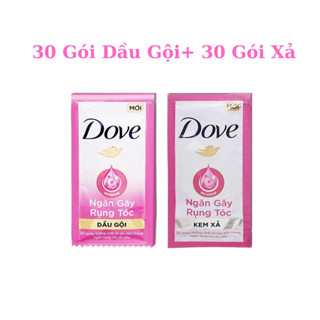 Combo 30 gói Dầu gội +30 Gói Dầu xả Dove Ngăn gãy rụng tóc 6g (Gói rời không theo dây)