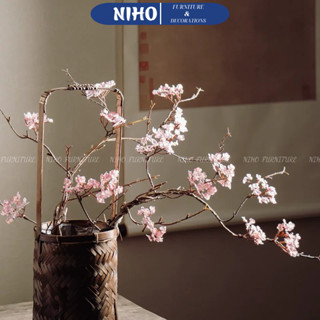 Hoa tuyết mai, hoa mận cành hoa giả, đào tuyết lê hoa lụa cao cấp NIHO trang trí decor ngày tết 2024 NHD21089