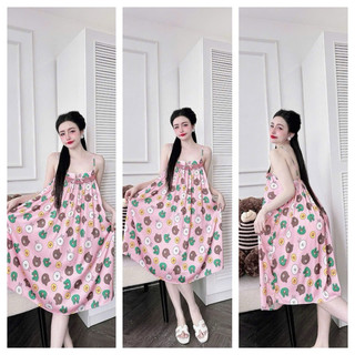 Đầm hai dây lụa latin 40-70kg vừa.