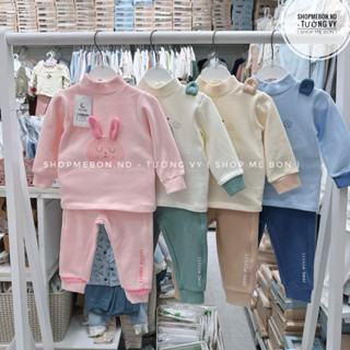 [ Moon ] Bộ Moon nỉ nhung dài tay cài vai cho bé trai bé gái