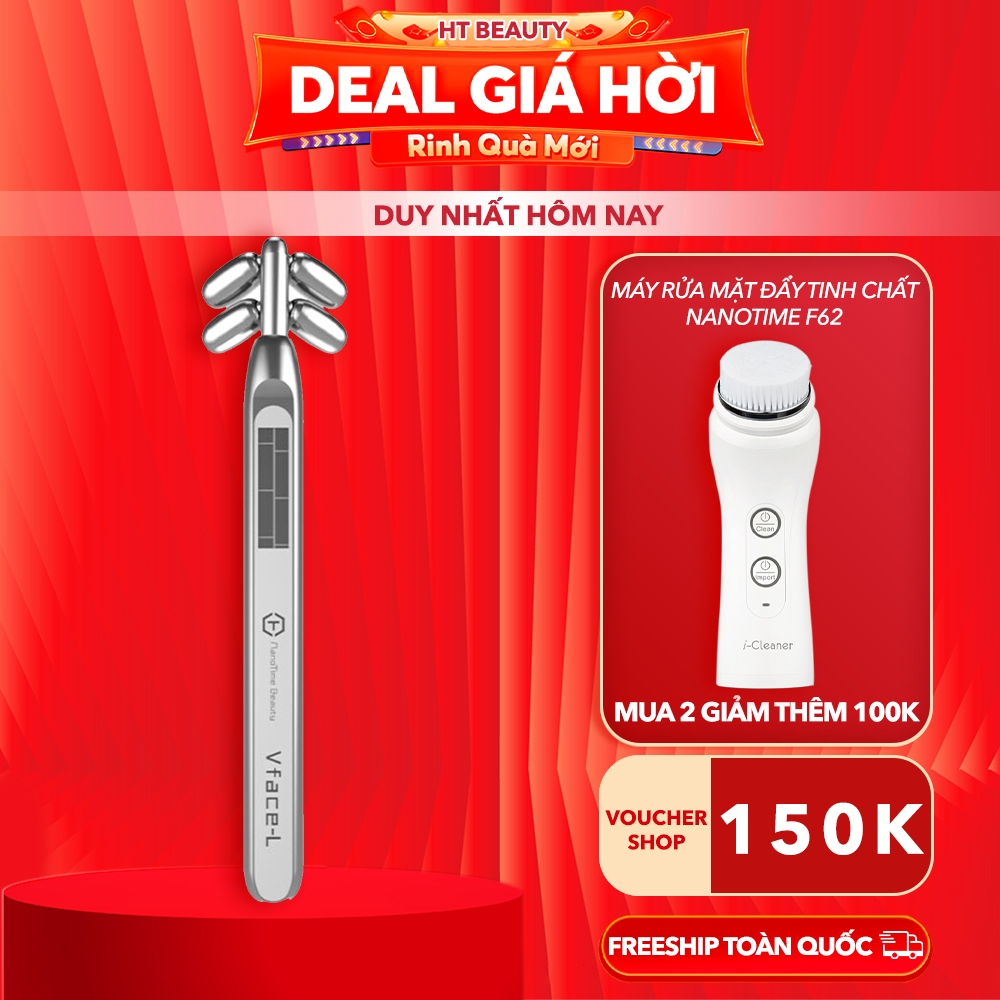 [BH 2 Năm] Máy massage nâng cơ tạo khuôn mặt Vline, công nghệ dòng điện sinh học vi điểm Nanotime F8