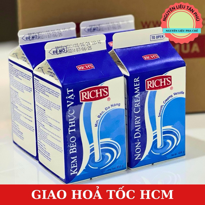 Kem béo thực vật Rich lùn - Hộp 454gr giao hỏa tốc HCM