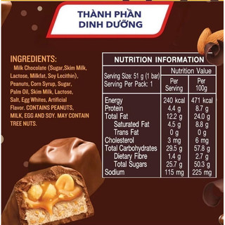 Socola snickers 51gr/thanh