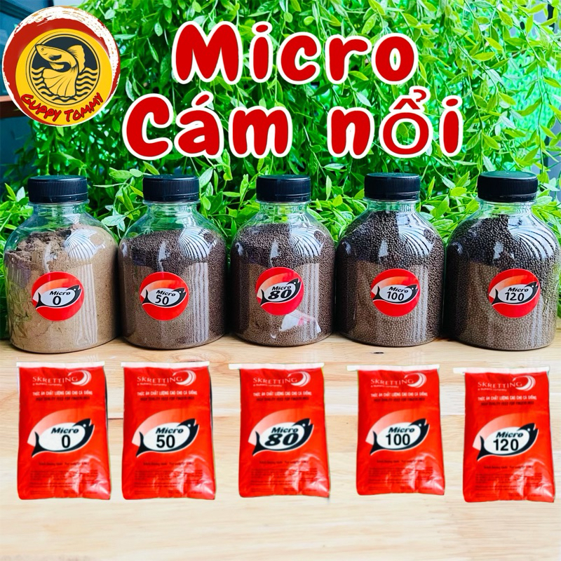 Cám Micro 0/50/80/100/120(50g-100g200g) cho cá Guppy , Betta , Koi , Lóc , Ranchu..