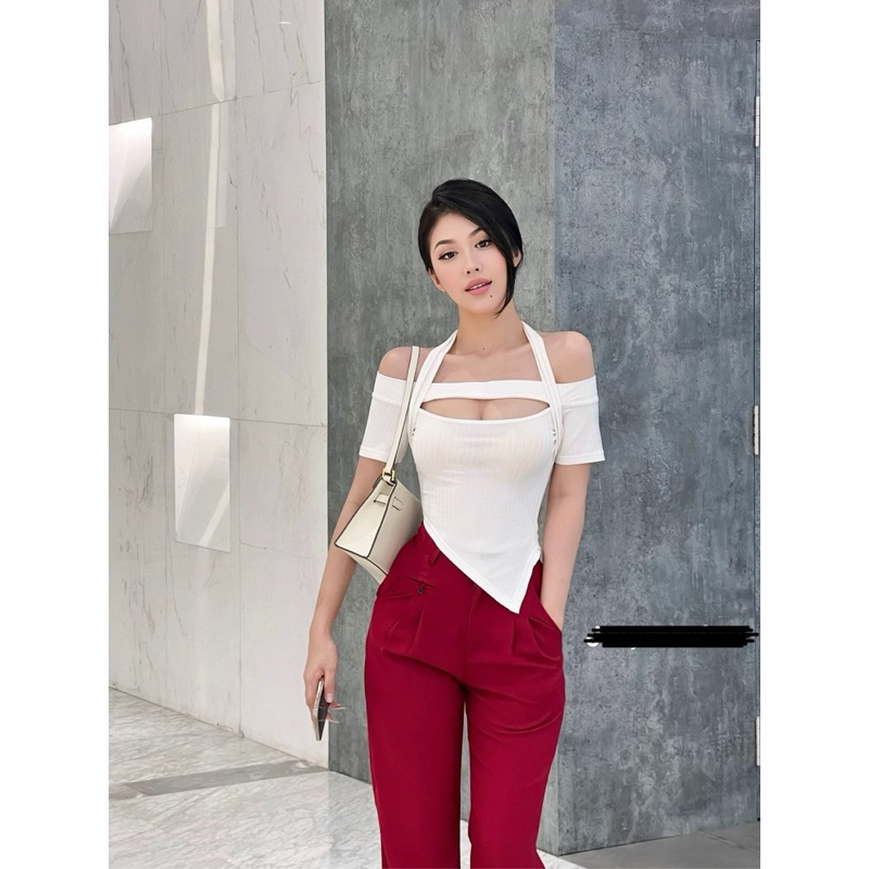 [YOONA F&C] Áo Bẹc Vai Bản Ngang Vòng Cổ Lai Xéo Yoona Fandc Trễ Vai