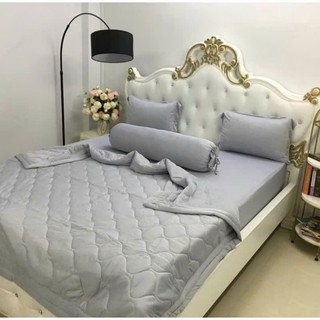 BỘ CHĂN GA ÔM KHÓA KÉO MÀU TRƠN chất thun lạnh co giãn 4 chiều (họa tiết ôm dây rút )