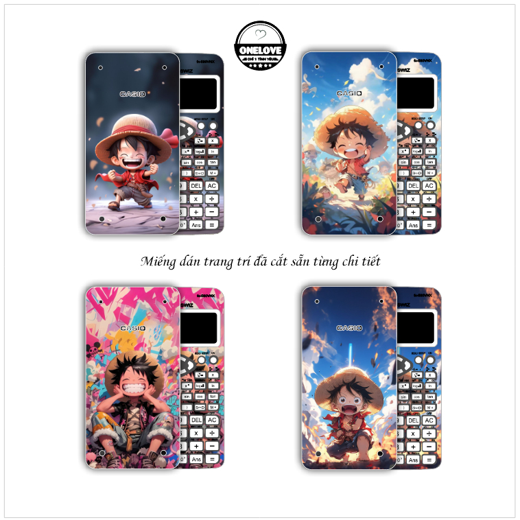 Miếng dán skin mẫu Luffy Chibi cho máy tính bỏ túi Casio FX 580VNX , 570VN Plus , 570 ES , 880 BTG ,