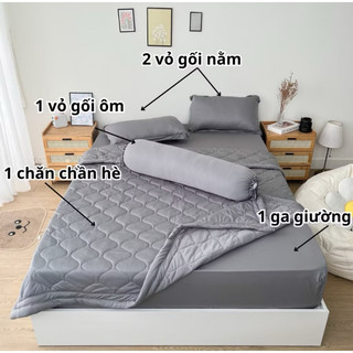 BỘ CHĂN GA ÔM KHÓA KÉO MÀU TRƠN chất thun lạnh co giãn 4 chiều (họa tiết ôm dây rút )