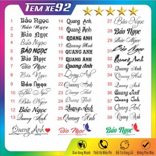 chữ ký theo tên, Tem dán xe theo yêu cầu