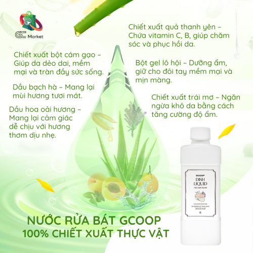 NƯỚC RỬA BÁT GCOOP - Hàn Quốc nội địa - 100% chiết xuất thực vật
