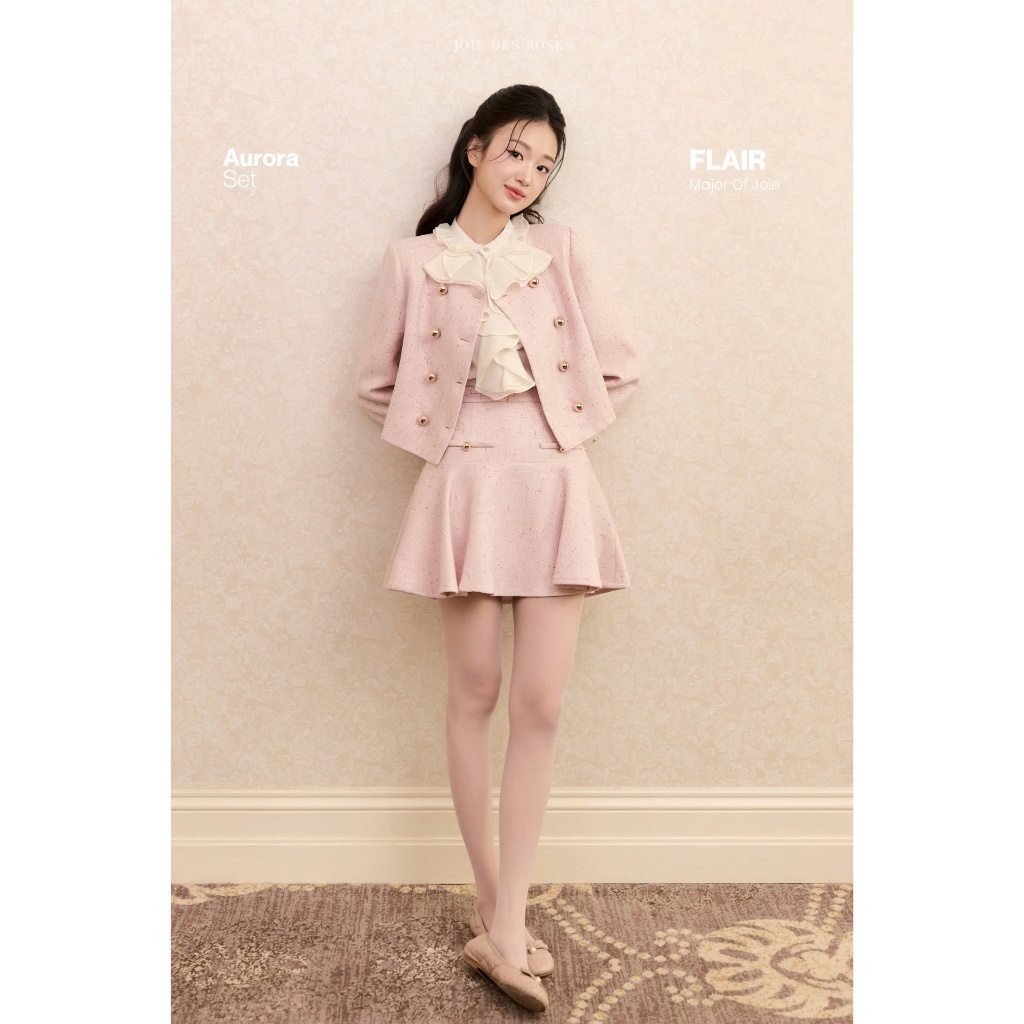JOIE DES ROSES - Set dạ text hồng Aurora