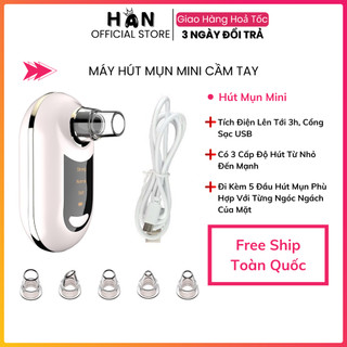  Máy Hút Mụn Mini Cầm Tay Tích Điện Máy Hút Mụn Đầu Đen Mụn Cám Bã Nhờn Siêu Khoẻ Dùng Cá Nhân & Spa 