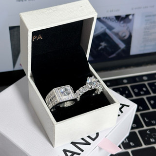 Nhẫn đôi OCTOBERR JEWELRY- Nhẫn đôi đơn giản Fullbox PAN.DORA bạc thật ( Link tổng hợp )