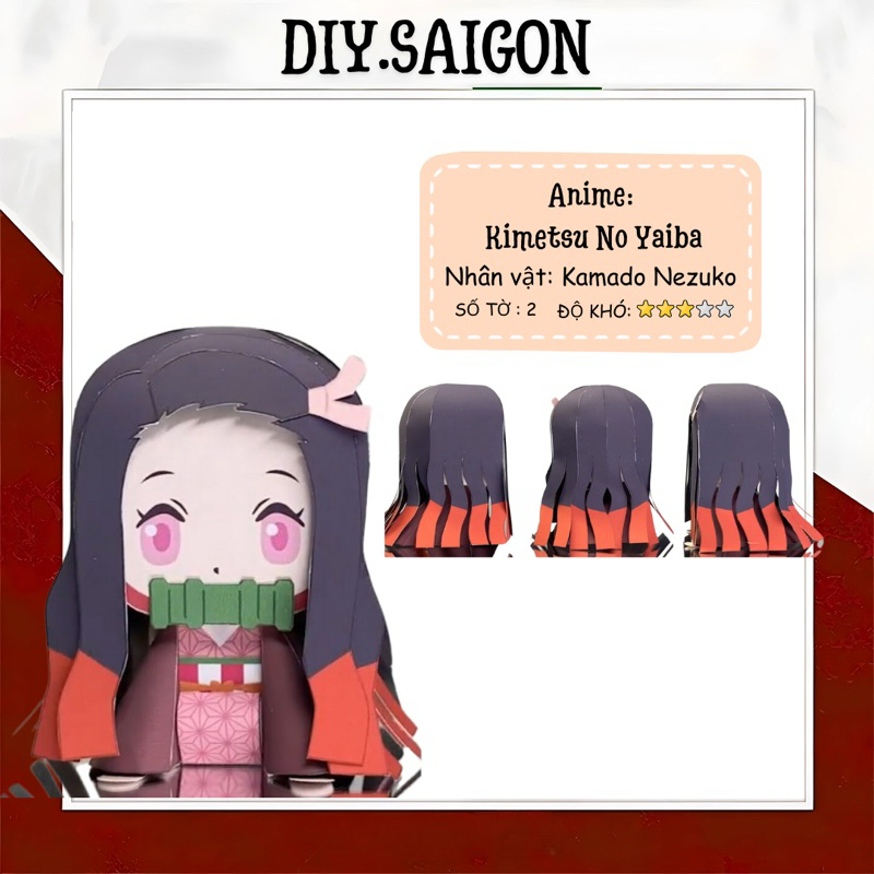 [Kimetsu No Yaiba] - Mô hình giấy Anime Chibi Kamado Nezuko