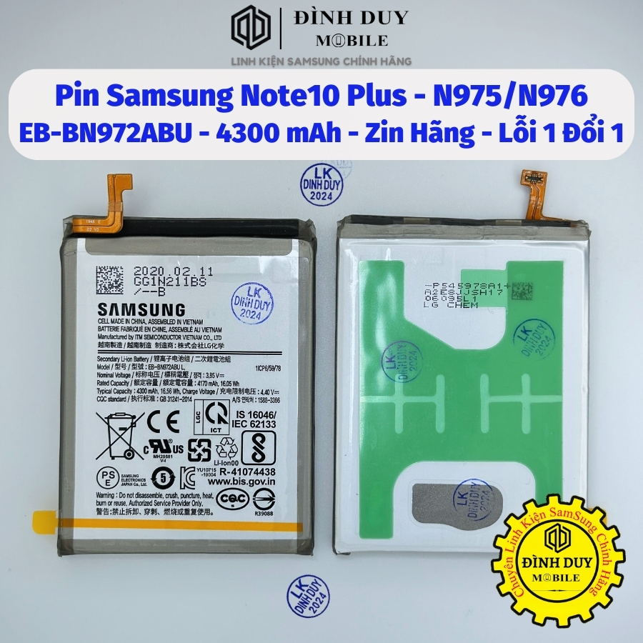 Pin Samsung Galaxy Note10 Plus - N972/N975/N976 - EB-BN972ABU - Zin Hãng - Đình Duy Mobile.