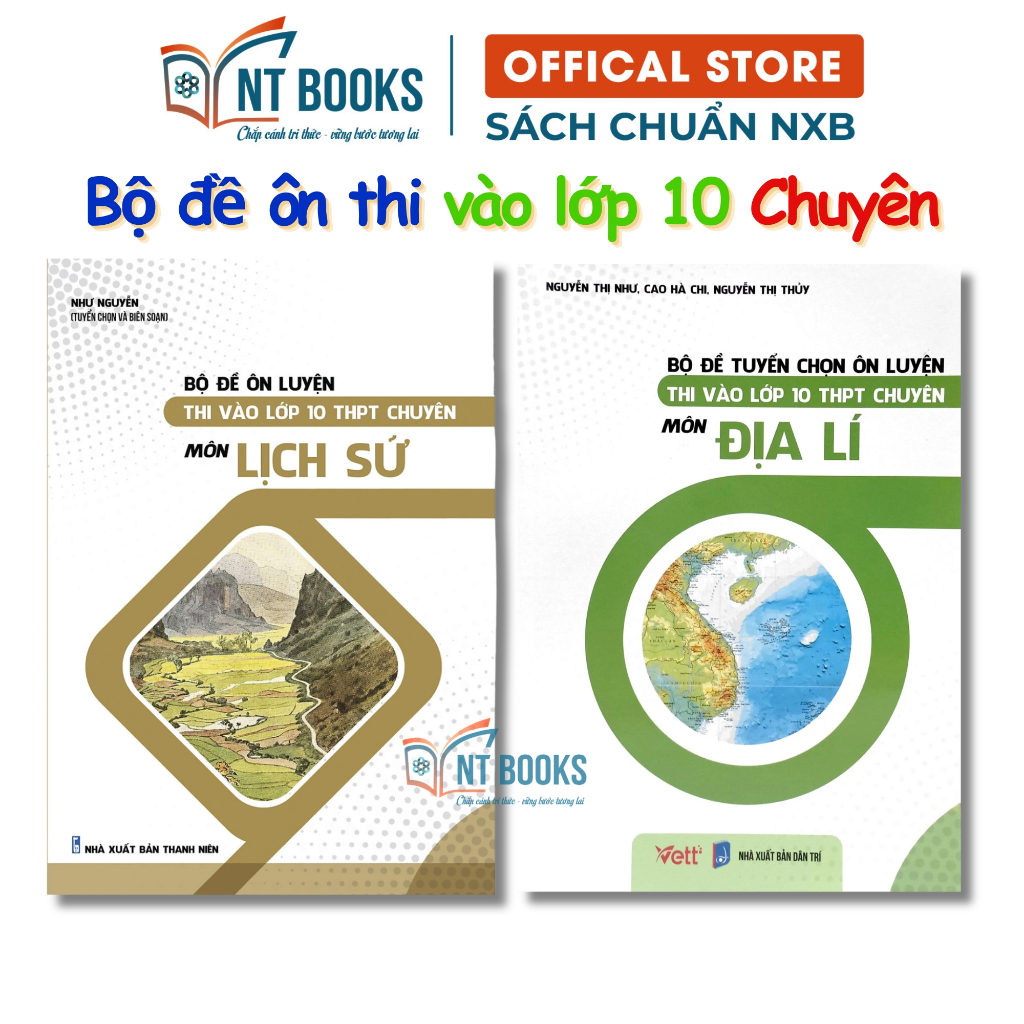 Sách - Combo Bộ Đề Ôn Luyện Thi Vào Lớp 10 THPT Chuyên Môn Lịch Sử + Địa Lí - VETT
