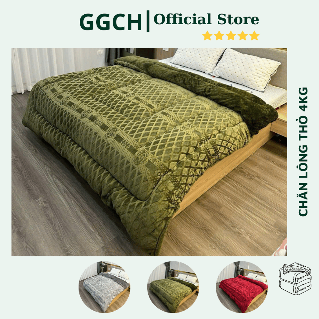 Chăn Lông Thỏ 4Kg, mẫu chăn lông thỏ co co cao cấp, nói không với hàng nhẹ cân