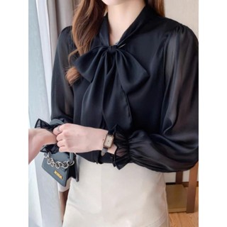  Áo kiểu nữ thắt nơ tay voan áo nữ công sở full size 35-90kg  A4672 