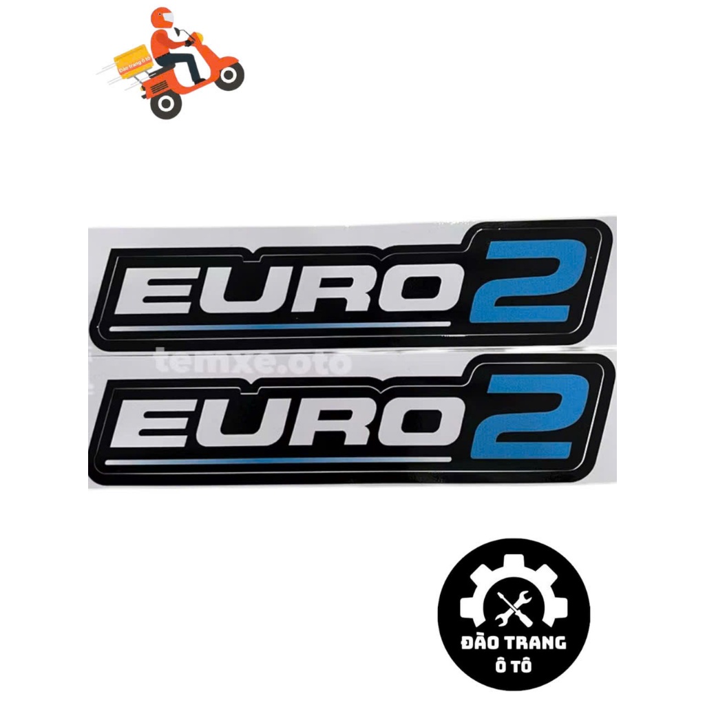1 cái teem dán xe EURO 2 hoặc EURO 5 chữ nổi dán cho xe ô tô các loại