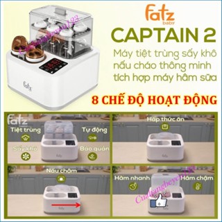 CAPTAIN 2 - Máy tiệt trùng sấy khô đa năng , Nấu cháo chậm tích hợp hâm sữa thức ăn 2 bình Fatz Fatzbaby FB4315SL