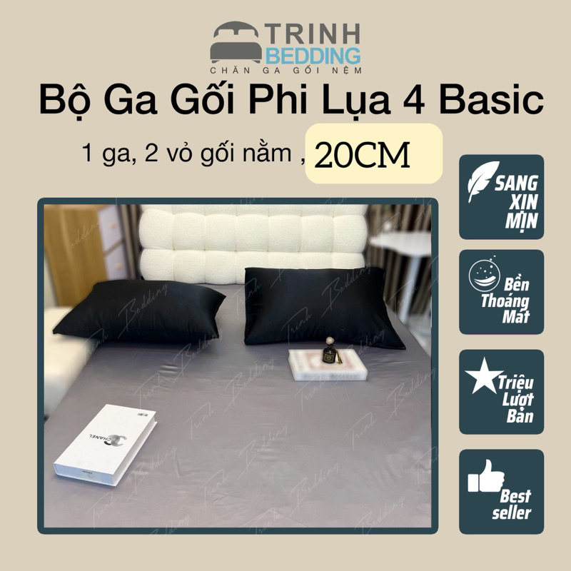Bộ phi lụa |3 Món- 4Món | ( 1 ga + 2 vỏ nằm ) 1m2x2m 1m4x2m